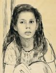Cristóbal Hall. Retrato de Alicia. Tinta sobre papel. 45 x 34 cm Cristóbal Hall. Retrato de Alicia. Tinta sobre papel. 45 x 34 cm