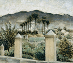 Luis Garay. El palmeral. leo sobre lienzo. 43 x 50 cm