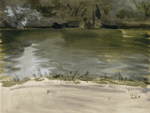 El embarcadero de Chapultepec. 1947. Gouache/papel. 25 x 43,5 cm. El embarcadero de Chapultepec. 1947. Gouache/papel. 25 x 43,5 cm.