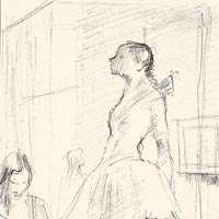 Escultura de Degas. 1978. Lpiz/papel. 23 x 14 cm.